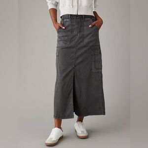 American Eagle Outfitters Gray Maxi Cargo Skirt